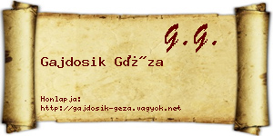 Gajdosik Géza névjegykártya